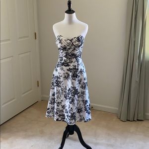 WHBM Floral Strapless Lined Dress